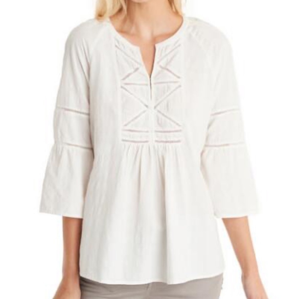 NWT- G.H Bass & Co. - 3/4 sleeve Embroidery Tunic Tops, Size: Medium